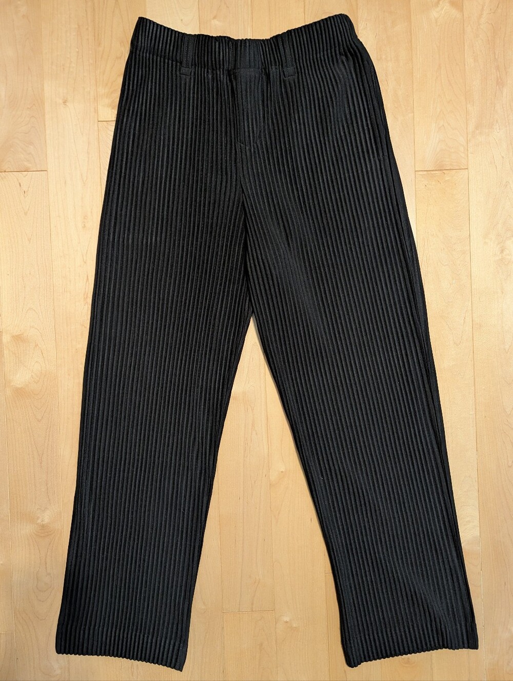 Issey Miyake Men's Black Ribbed Pants Size m